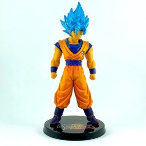 DBZ Dragon Ball FighterZ Super Saiyan Blue Goku 4" Figure with Stand Gamestop